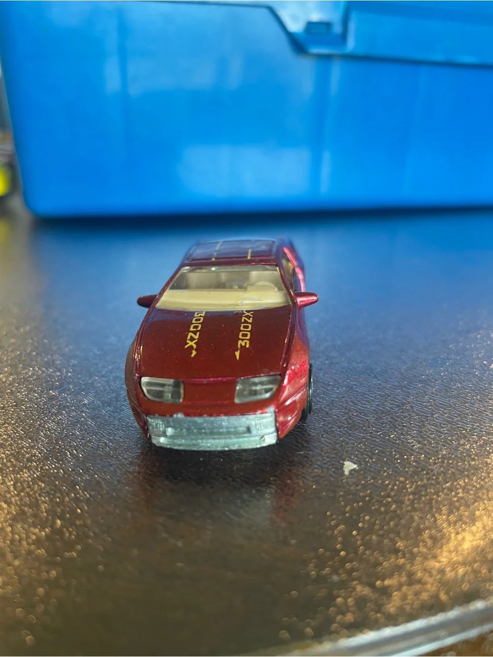 Vintage Hot Wheels 1989 Nissan 300ZX Rare Metal Flake RED Doors Open Loose